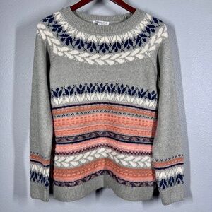 Chic Winter Layers: Coldwater Creek Nordic Inspired Fair Isle Sweater - Small